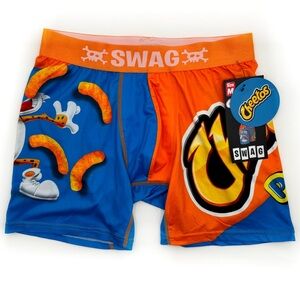 Cheetos Puffs Swag Boxer Briefs Mens Medium Underwear Fun Gift Blue Orange